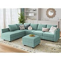 Light Blue Sofa Living Room, Ottoman Sectional, Small Room Sofa, Oversized Sectional Sofa, Light Blue Sofa, L Shaped Sofa Designs, Coastal Living Room Furniture, Blue Sofas Living Room, Furniture For Living Room