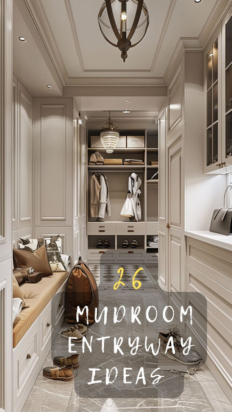 Ready To Revamp Your Entryway? Click For Stylish Mudroom Ideas That Make Every Entrance Memorable And Tidy. 🚪✨ #EntrywayIdeas #HomeDecor #MudroomMakeover #StylishStorage #HomeTrends Entryway Closets Ideas Entrance, Stained Mudroom Cabinets, Revere Pewter Mudroom, Locker Style Mudroom, Large Mudroom Ideas, Glam Mudroom, Mud Room Ideas Entryway Entrance, Modern Mudroom Ideas, Mud Room Ideas Entryway