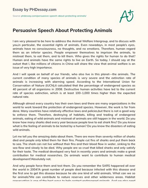 Persuasive Speech About Protecting Animals Public Speech Script, Persuasive Paragraph Example, Persuasive Speech Examples Student, Manuscript Speech Example, Speech Writing Examples, Persuasive Speech Topics Ideas, How To Write A Speech, Informative Speech Examples, Interesting Speech Topics Student