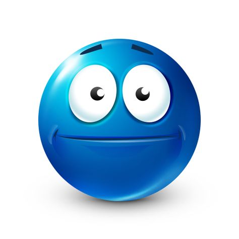 This smiley is giving nothing away with its blank grin. Blue Emoji, Blue