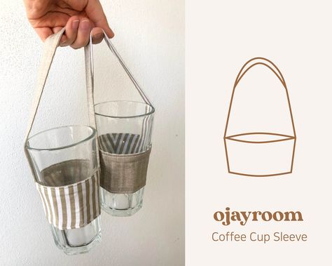 Cup Sleeve Pattern, Drink Bag, Cup Sleeves, Coffee Cup Sleeves, Cup Sleeve, Bag Sewing, Bag Patterns To Sew, Youtube Tutorials, Letter Patterns