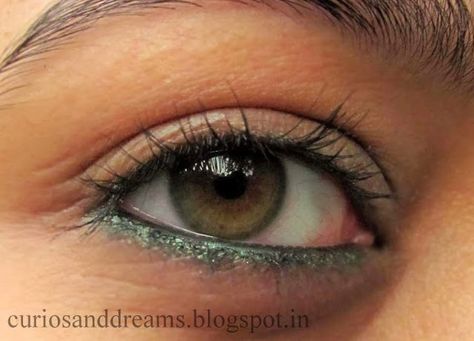 Green Eye Pencil Makeup, Green Kajal Eye Makeup, Olive Eyeliner, Olive Makeup, Maybelline Eyeliner, Eye Pencil Makeup, Green Eyeliner, Kajal Eyeliner, Budget Beauty