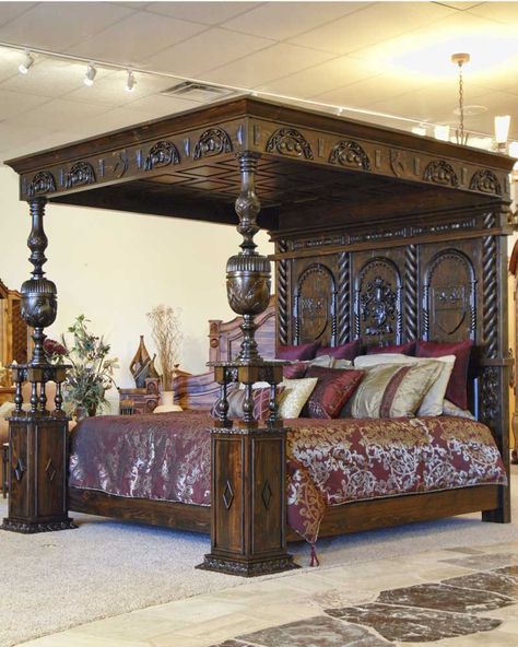 Design Styles, Victorian Beds, Wood Signs Home Decor, Dreams Beds, Carved Furniture, Victorian Furniture, Wooden Bed, Beautiful Bedding, Beautiful Furniture