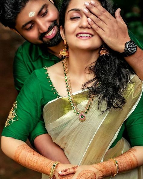 Romantic Love Story Happy Couple #wedding #love #romantic #couple #graphicdecign #india #indian #weddingdress #dress Village Love Couple, Tamil Wedding Couple Poses, Kerala Couples, Tamil Village, Poses Video, Traditional Couple, Couple Wallpapers, Couples Dp, Sisters Photoshoot Poses