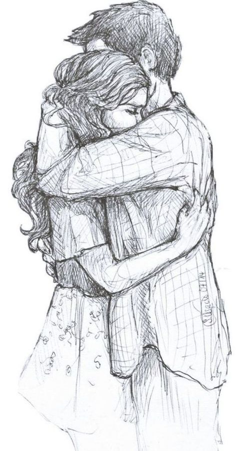 Eye Tutorial, Croquis Couple, Romantic Couple Hug, Hugging Drawing, Art Du Croquis, Couple Sketch, Hugging Couple, Cute Couple Drawings, Couple Illustration
