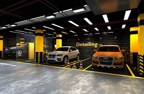 Car Detail Shop, Automotive Showroom, Car Showroom Interior, محطة وقود, Car Showroom Design, Garage Design Interior, Car Wash Business, Automotive Shops, Car Workshop