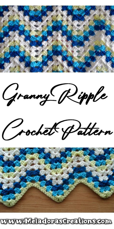 Granny Ripple Crochet Stitch – Free Crochet Pattern and Tutorial – Meladora's Creations Amigurumi Patterns, Granny Ripple Crochet Pattern Free, Granny Ripple Crochet Pattern, Ripple Crochet Pattern, Crochet Tricks, Ripple Stitch Crochet, Crochet Ripple Afghan Pattern, Ripple Afghan Pattern, Crochet Stitch Pattern