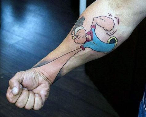 Men Tattoos, Popeye Tattoo, Best 3d Tattoos, Amazing 3d Tattoos, Tato Lengan, Tattoos Mandala, D Tattoo, Tattoos Geometric, Geniale Tattoos