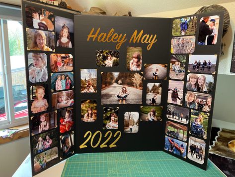 Graduation Picture Display, Graduation Poster Boards, Graduation Photo Boards, Graduation Picture Boards, Graduation Party Picture Display, Graduation Party Checklist, Graduation Board, Grad Party Theme, High School Graduation Pictures