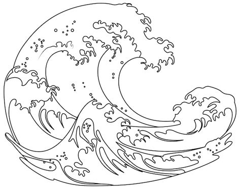 Free vector traditional japanese wave ou... | Free Vector #Freepik #freevector #cartoon-drawing #japan-wave #japanese-wave #japan-art Japanese Line Art, Japan Wave, Wave Outline, Wave Japanese, Wave Drawing, Japanese Wave, Wave Tattoo, Waves Vector, Japanese Waves