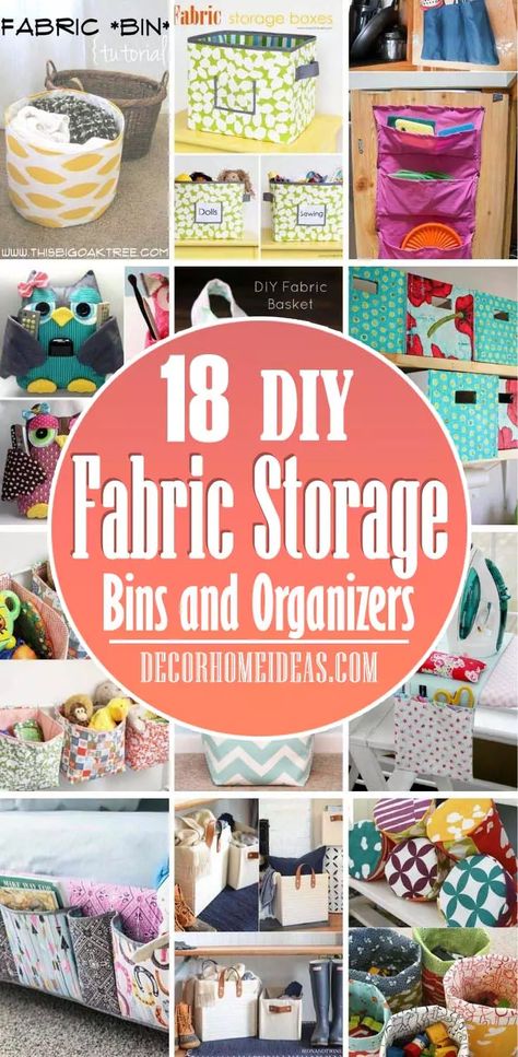 Fabric Storage Bins Diy, Creative Clothing Storage Bins, Storage Ideas For Fabric, Make Your Own Storage Bins, Fabric Containers Diy, Diy Storage Bins Fabric, Sew Storage Bins, Fabric Storage Bins Pattern, Decorating Storage Bins