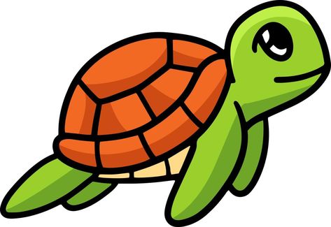 Cute Turtle Cartoon, Turtle Cartoon, Sea Turtle Drawing, Sea Clipart, Cute Tortoise, Happy Turtle, Logo Fleur, Cartoon Turtle, Turtle Drawing