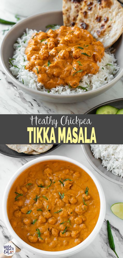 Vegetarian Tikka Masala, Chickpea Tikka Masala, Tikka Masala Vegetarian, Tikka Masala Recipe, Idee Pasto, Makanan Diet, Tasty Vegetarian Recipes, God Mat, Masala Recipe