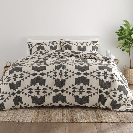 Refresh the look of your bedding with this 3-Piece Patterned Duvet Cover Set. Durable, stain resistant, wrinkle free and fade resistant, you are guaranteed to absolutely love this product! Made from 100% brushed microfiber, the Duvet Cover Set is incredibly soft and smooth. FEATURES: 3-piece set includes 1 Duvet Cover & 2 Pillow Shams (Twin/Twin Extra Long set comes with 1 Pillow Sham)Made with the highest quality imported microfiber yarnsZippered ClosureSuperior weave for durability and a butte Tufted Bedding, Western Comforter, Shabby Chic Duvet, Western Comforter Sets, Bohemian Bedding Sets, Textured Duvet Cover, Textured Duvet, Embroidered Duvet Cover, Boho Duvet Cover