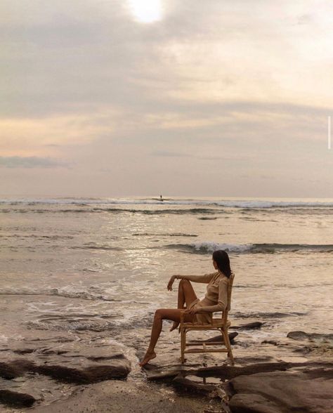 Pre Debut Photoshoot, Beach Fashion Shoot, Beach Fashion Editorial, Chair Photography, Sitting In A Chair, Beach Editorial, Debut Photoshoot, Water Shoot, Beach Photography Poses