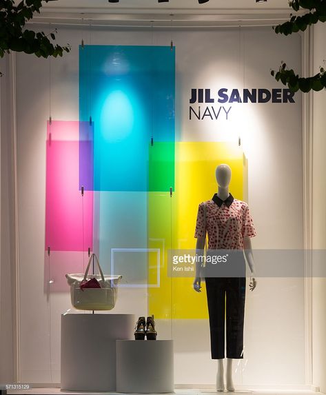 Jil Sander Navy - Tokyo, window display 2014 as Part of the World Fashion Window Displays on April 17, 2014 in Tokyo, Japan. Japan Pictures, Vitrine Design, Fashion Window Display, Shop Window Display, Window Display Retail, Fashion Displays, Visual Merchandising Displays, Store Window Displays, Window Display Design