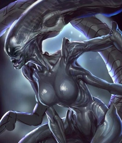 Female Xenomorph, Male Vs Female, Predator Alien Art, Female Monster, Alien Covenant, Alien Artwork, Deleted Scenes, Alien Queen, Arte Alien