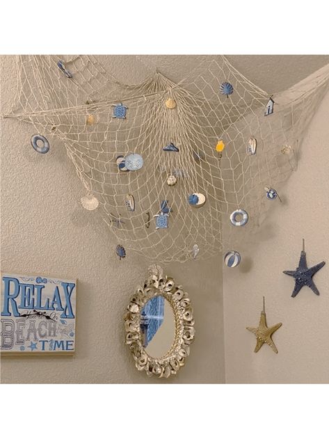 Blue  Collar  Wood   Embellished   Home Decor Ocean Themes Bedroom, Sea Themed Decorations, Sea Inspired Bedroom, Beach Theme Room Decor, Ocean Themed Room Ideas, Ocean Themed Bachelorette Party, Under Sea Decorations, Ocean Themed Decor, Ocean Decor Ideas