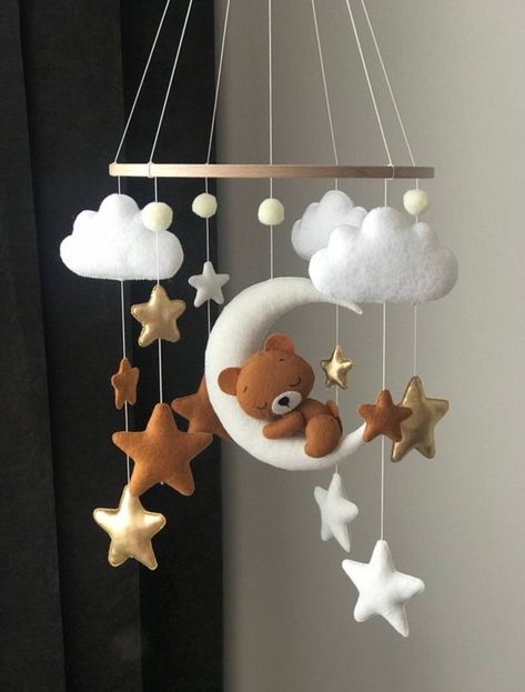 This Crib Toys item by ByCrescentDecor has 19 favorites from Etsy shoppers. Ships from Turkey. Listed on May 8, 2023 Felt Bear Mobile, Bear Mobile Nursery, Crib Mobile Diy, Teddy Bear Nursery Theme, Bear Themed Nursery, Bear Nursery Theme, Teddy Bear Decor, Bear On The Moon, Baby Bear Nursery