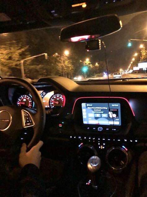 Black Camaro Interior, Night Car Drive Photo, Fake Date Night Snaps, Camaro Interior Aesthetic, Driving Car Aesthetic Night, Car Dates Aesthetic, Inside Of A Car Aesthetic, Night Drive Aesthetic Couple, Night Ride Date