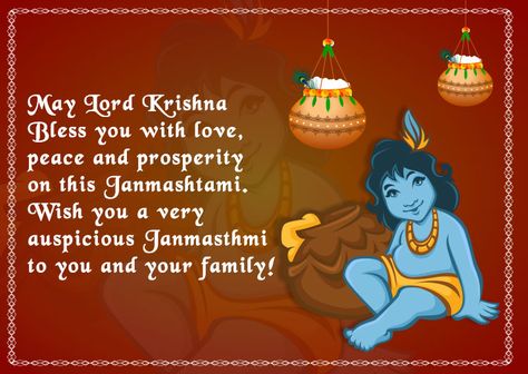 May Lord Krishna Bless you with love, peace and prosperity on this Janmashtami. Wish you a very auspicious Janmasthmi to you and your family!  Janmashtami is a indian festival. Happy Janmashtami, the most awaited festival of Hindus that marks the birth anniversary (கிருஷ்ண ஜெயந்தி) of Lord Krishna.   #festivaldecorations #festivalfashion #festivalideas #krishna #janmashtami #janmashtami2020 #indianfestival #lordkrishna #harekrishna #indianfestival2020 #janmashtamispecial #JanmashtamiWishes Happy Janamastmi Wishes, Krishna Janmashtami Wishes, Radhakrishna Vrindavan, Janmashtami Quotes, Janmashtami Greetings, Janmashtami Status, Janmashtami Krishna, Quotes Message, Janmashtami Images