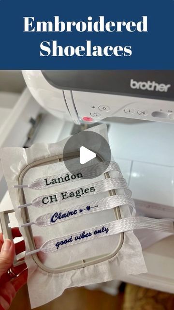 Brother Sews on Instagram: "Join the celebration of #NationalEmbroideryMonth with #BrotherAmbassador @trashtocouture! 🧵✨ Watch as she works her magic, embroidering shoelaces with the SE2000 sewing and embroidery machine. Get ready to lace up your style with a personalized touch! Have you embroidered shoelaces before?  Head to the link in bio to learn more about our SE2000 Sewing & Embroidery machine." Brothers Embroidery Machine, Embroidered Shoe Laces, How To Machine Embroidery, Embroidery With Machine, Embroidery Ideas Machine, Embroidery Sewing Machines, Embroidery Inspiration Machine, Brother Se2000, Machine Embroidery Inspiration