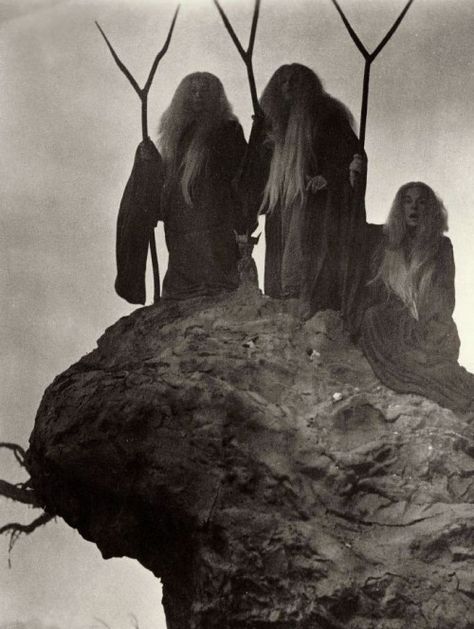 The Three Witches in Macbeth (1948, dir. Orson Welles) Weird Sisters, Three Witches, Foto Transfer, Orson Welles, Baba Yaga, Season Of The Witch, Gothic Steampunk, Witchy Woman, The Dark Side