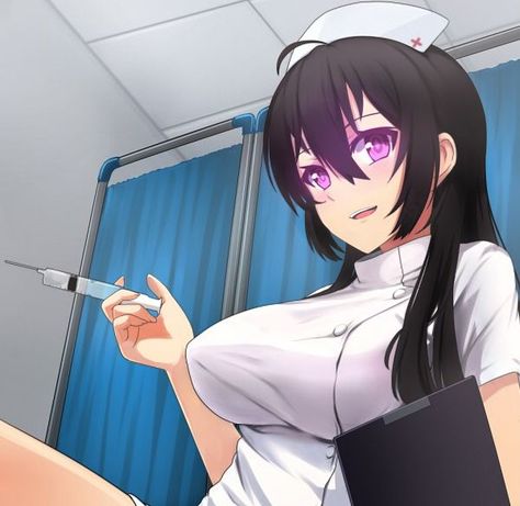 Anime Nurse Icon, Nurse Anime, Anime Nurse, Eye Anime, Nurse Cap, Nurse Art, Anime Tattoo, Oc Base, Violet Eyes