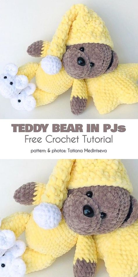 Goodnight Bear Free Crochet Patterns Ragdoll Bear Crochet Pattern, Eyes For Crochet Toys, Crochet Teddy Bears Pattern Free, No Sew Crochet Elephant Pattern Free, Easy Crochet Teddy Bear Free Pattern, Amigurumi Accessories Free Pattern, Crochet Teddy Bear Pattern Free Easy Amigurumi, Free Toy Crochet Patterns, Free Crochet Teddy Bear Pattern