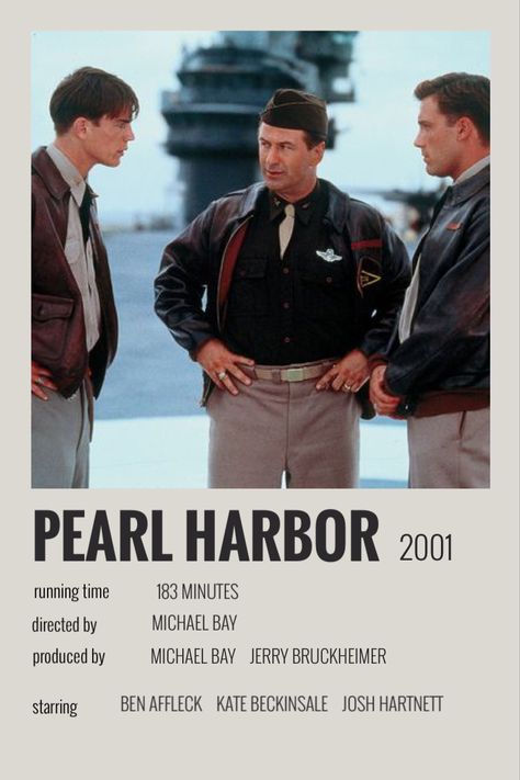 Pearl Harbour Movie, Pearl Harbor Movie, Minimalist Polaroid Poster, Movie Collage, Josh Hartnett, Polaroid Posters, Michael Bay, Film Posters Minimalist, Perfect Movie