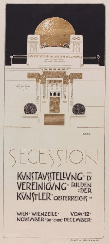 Joseph Maria Olbrich (1867-1908, Austrian), Poster for the 2nd exhibition of the Vienna Secession Building, Wien. © Hessisches Landesmuseum Darmstadt Event Posters, Otto Wagner, Koloman Moser, Vienna Secession, Motif Art Deco, Art Nouveau Illustration, Museum Poster, Building Plan, Design Movements