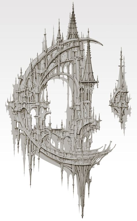 ArtStation - Hemi House_47, min seub Jung Fantasy Gothic Architecture, Gothic Castle Sketch, Gothic Architecture Drawing Sketch, Architecture Astethic, Cathedral Concept Art, Fantasy Castle Concept Art, Gothic Architecture Tattoo, Gothic Architecture Drawing, Architecture Drawing Art