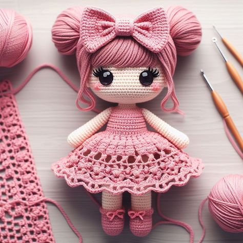 Doll Amigurumi Archives - The Amigurumi Doll Crochet Pattern Free Amigurumi, Doll Patterns Free Sewing, Yarn Diy Projects, Crochet Toys Free Patterns, Crochet Doll Tutorial, Doll Patterns Free, Crochet Toys Free, Hemma Diy, Crochet Panda