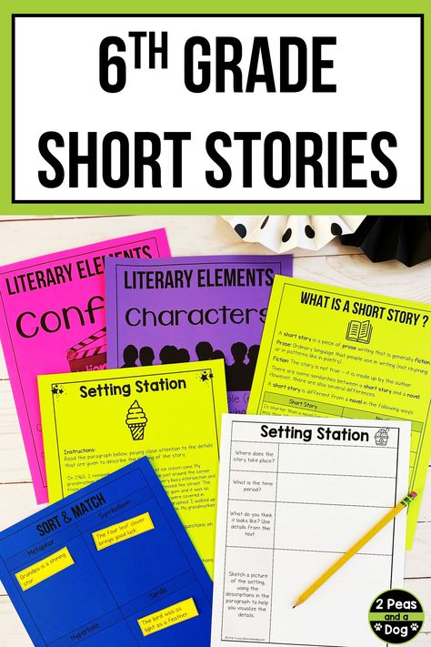 Photo of a 6th Grade Short Story Unit Ela Tool Kit, Short Stories For Elementary Students, Grade 6 Language Arts, 6th Grade Reading Activities, 6th Grade Language Arts, Middle School Short Stories, Middle School Reading Activities, 6th Grade English, 6th Grade Activities