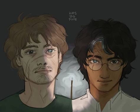 Remus And Harry, Remus Lupin Scars, Remus Lupin Fan Art, Harry Potter Scar, Young Harry Potter, Dark Harry, Marauders Fan Art, Barty Crouch Jr, Harry Potter Comics