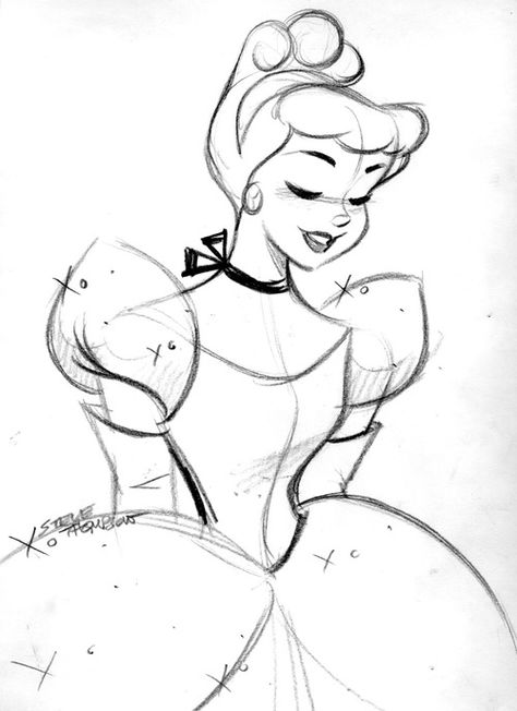 cinderella sketch Steve Thompson Disney, Cinderella Drawing, Cinderella Cartoon, Princes Disney, Steve Thompson, Organizator Grafic, Cartoon Drawings Sketches, Cartoon Drawings Of People, Cartoon Drawings Disney