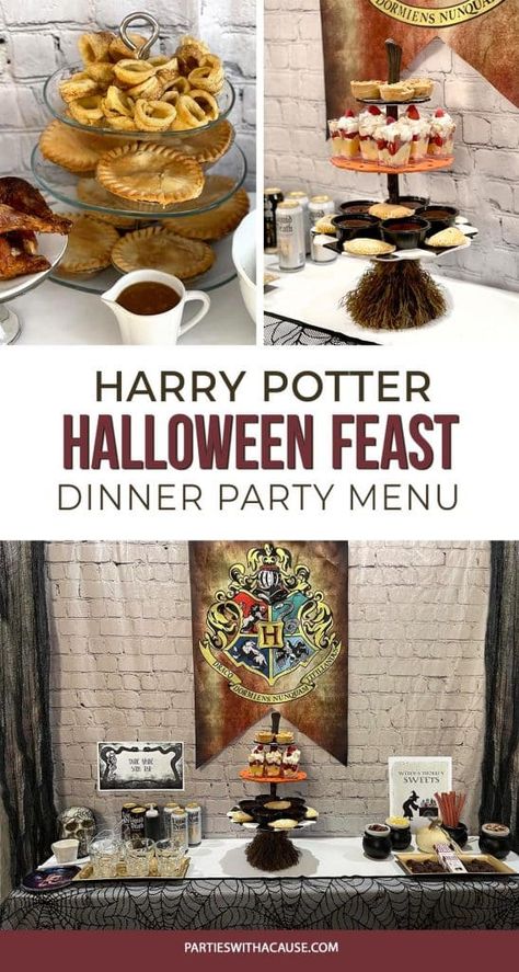 Goblet Of Fire Themed Food, Easy Harry Potter Dinner, Harry Potter Themed Food Dinner Parties, Harry Potter Menu Ideas, Harry Potter Recipes Dinners, Harry Potter Dinner Ideas, Harry Potter Food Ideas Dinner Parties, Harry Potter Snacks Ideas Movie Nights, Harry Potter Dinner Party