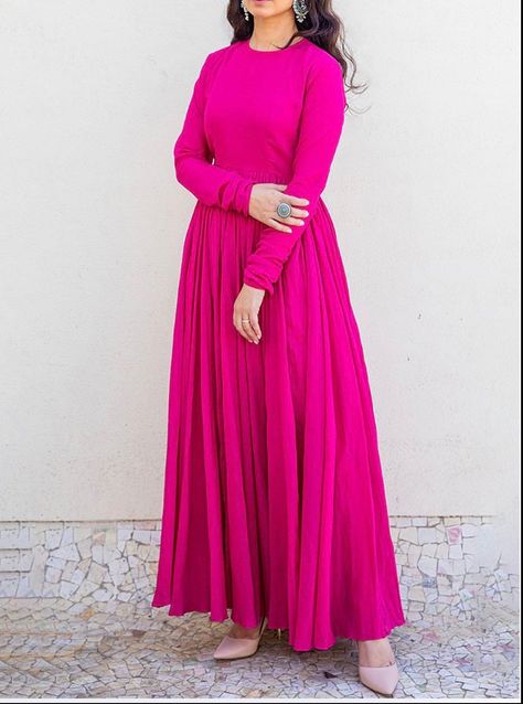 Bonito, Hot Pink Indian Outfit, Pink Anarkali Dress, Hot Pink Dress Outfit, Pink Suits Women, Pink Colour Dress, Pink Dress Outfits, Pakistani Shalwar, Dress Outfits Party