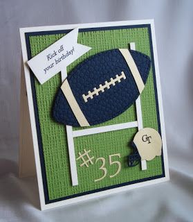 Molde, Football Cards For Men, Sports Cards Handmade, Handmade Football Cards, Stampin Up Football Cards, Topps Baseball Cards, Soccer Cards, Sports Trading Cards, Masculine Birthday Cards