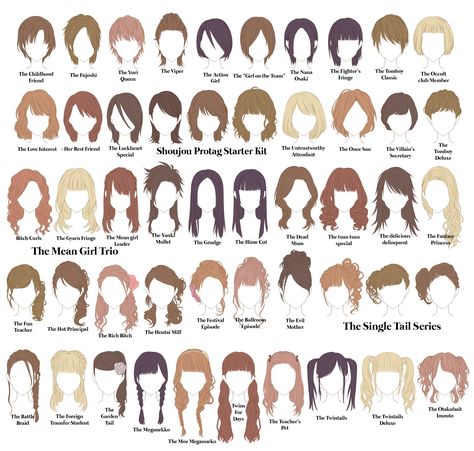 Haircut Pony, Hairstyles List, Pelo Anime, Drawing Hair Tutorial, 얼굴 드로잉, Manga Hair, Hairstyle Names, Hair Sketch, Girl Haircut