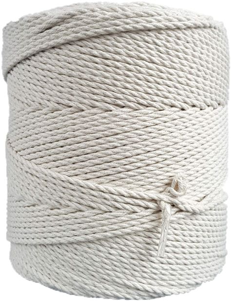 PRICES MAY VARY. 3mm (or 1/8 in) natural cotton cord. In one roll about 1345 feet or 448 yards (410 m) macrame cord. NOT DYED, NOT BLEACHED, NO CHEMICAL USED, absolutely natural macrame cord. This is great natural cotton cord for macrame beginners. With this 3 ply twisted cotton cord is softer to work than with the braided cord, but it‘s strong enough to hold structure when required. It is a natural cotton cord and it is suitable for all macrame projects: plant hangers, wall hangers, arches and Plant Hanger Wall, Rope Plant, Yard Diy, Basket Weaving Diy, M Craft, Macrame Rope, String Crafts, Hanger Wall, Diy Yard