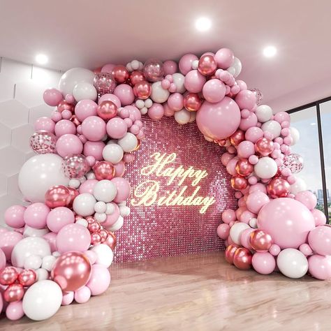 Amazon.com: ADOINBY Pink Balloon Arch Kit, 140Pcs Pastel Light Metallic Pink and White Balloons with Pink Confetti Balloon Garland Kit for Birthday, Wedding, Engagements, Baby Shower, Anniversary Party Decoration : Home & Kitchen Pink And White Balloons, Pink Balloon Arch, Balloon Arch Decorations, Ballon Arch, Arch Light, Wedding Anniversary Decorations, Balloon Arch Kit, Anniversary Party Decorations, Pink Confetti