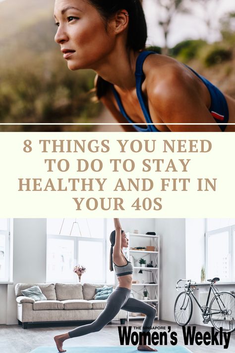 In your 40s you may start to experience some subtle mid-life changes, such as having trouble sleeping or maybe you’re straining to see small text. What you need in this phase of your life is more movement, to manage hormonal changes, set boundaries and – as always, drink more water. Treating yourself well is the best way to do damage control in your 40s. Here are eight tips and lifestyle changes to look out for to stay healthy in your 40s. #womenshealth #womensfitness #healthylife Fit In Your 40s, Shrink Stomach, Fit At 40, Best Workout Plan, Healthy And Fit, Fit Over 40, Set Boundaries, Health Routine, Healthy Fit