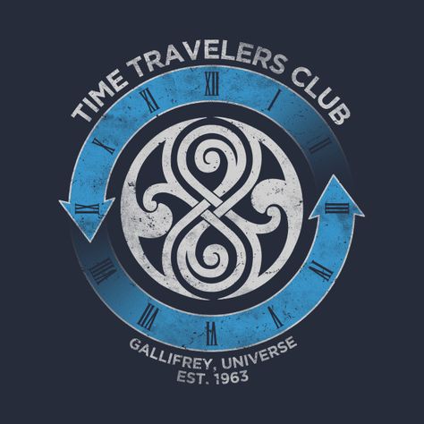 Time Travelers Club (Who) Logos, Time Logo Design, Time Logo, Doctor Who Merchandise, Biggest Fear, Time Travelers, Travel Club, Travel Icon, Time Warp