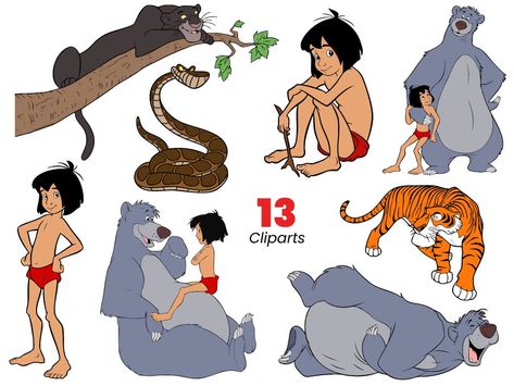 Jungle Book Characters Printable, Mogli Jungle Book, Mowgli Jungle Book, Baloo And Mowgli, Jungle Book Cake, Jungle Book Birthday Party, Baloo Jungle Book, Mowgli The Jungle Book, Jungle Book Birthday