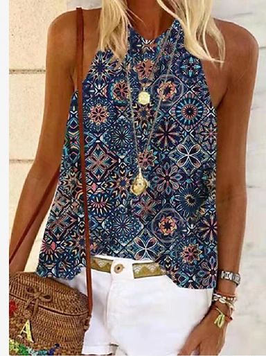 Estilo Hippy, Cheap Tank Tops, Womens Camisoles, Blouse Tank Top, Top Halter, Casual Tank Tops, Weekend Casual, Basic Tops, Floral Sleeveless