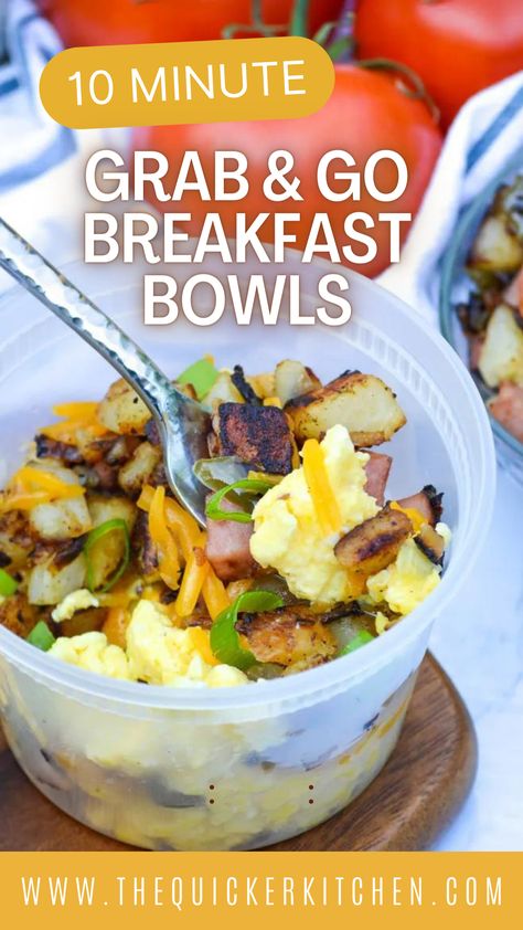 Make Ahead Breakfast Bowls, Healthy Breakfast Meal Prep, Fluffy Scrambled Eggs, Protein Packed Meals, Breakfast Prep, Easy Healthy Meal Prep, Healthy Breakfast Recipes Easy, Ham Cheese, Hash Brown