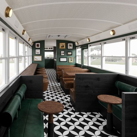 3D Design & Rendering Van Restaurant Food Truck, Bus Food Truck Ideas, Food Truck School Bus, Cool Food Trucks, School Bus Coffee Truck, School Bus Food Truck Ideas, Bus Cafe Design, Food Truck Bus, School Bus Coffee Shop