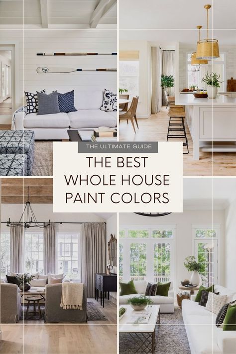 Did you know using a whole house paint color will help you create a cohesive flow throughout your entire home? Learn more about my favorite neutral colors as well as tips on how to select Best Colour To Paint House Inside, Pai, Best All Over House Paint Color, Open Concept Home Paint Colors, Best All Over Paint Color For Home, Best House Colors Interior, First Floor Paint Colors, Living Area Paint Colors, Living Area Paint Ideas