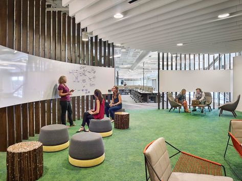 Fun Office Space, Collaboration Space Design, Office Collaboration Area, Collaborative Space, Collaboration Area, Fun Office, Cool Office Space, Office Space Design, Best Office